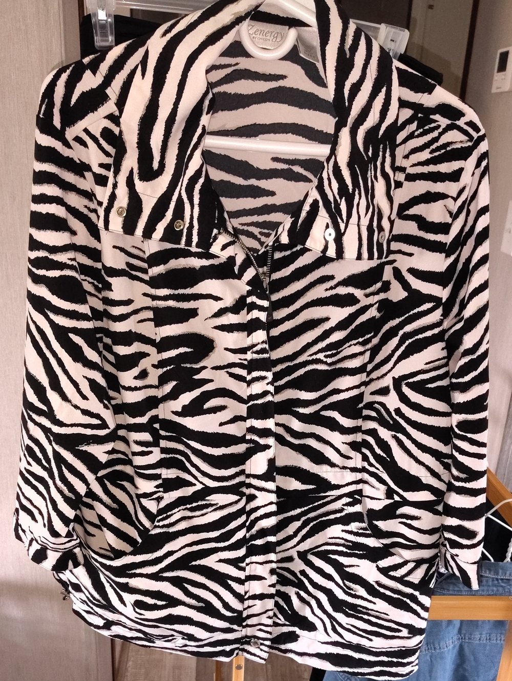 Energy Zebra-Print Black & White Jacket Hoodie